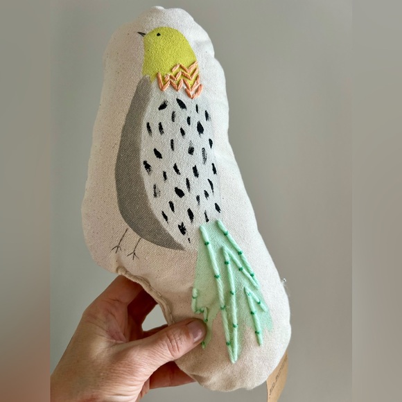 Small Handmade Decorative Bird Pillow - Picture 4 of 4